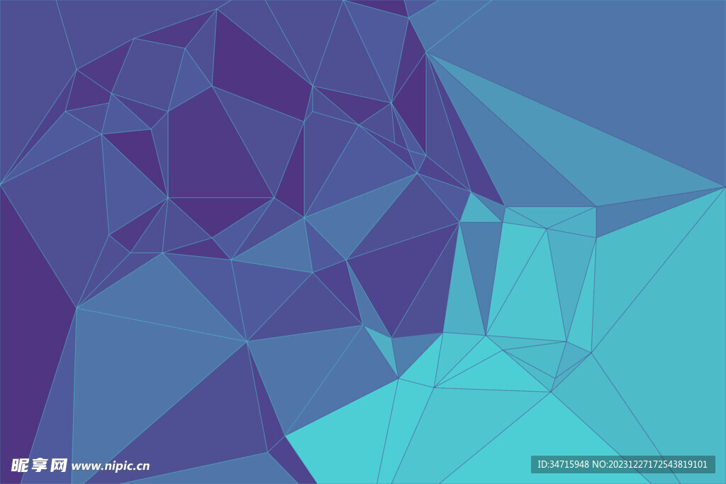 蓝色渐变抽象几何立体造型