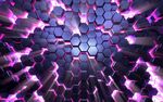 紫色发光六边形抽象立体造型