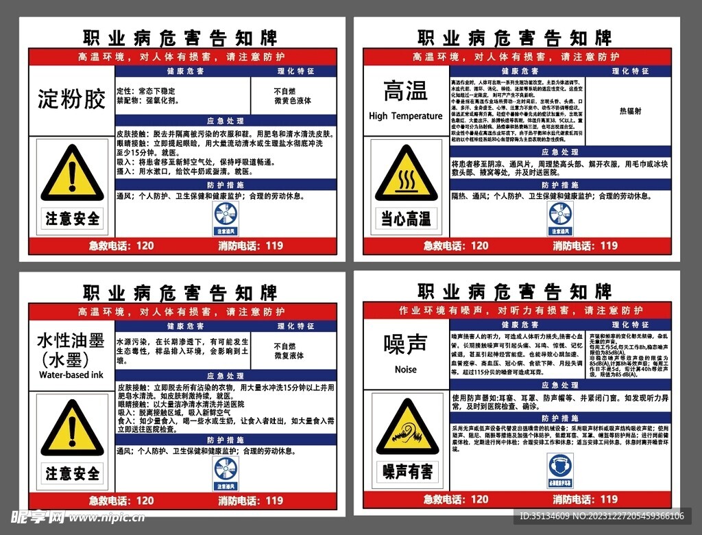 职业病危害告知牌设计图广告设计广告设计设计图库昵图网 2386