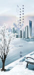 小寒雪中建筑