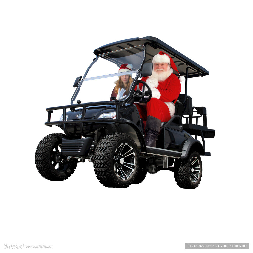 开着电动车的圣诞老人