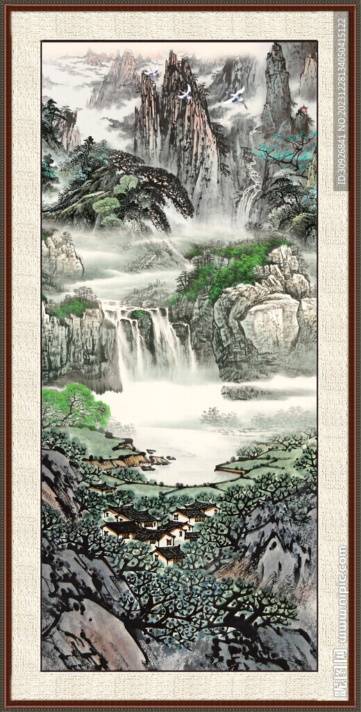 招财山水画 