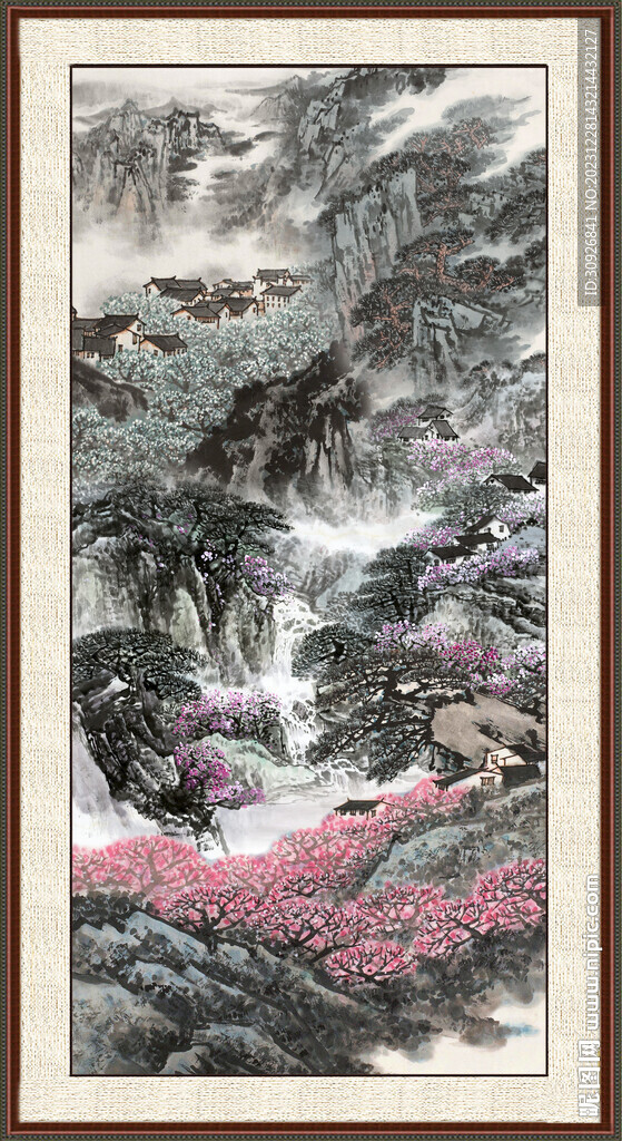 招财山水画 