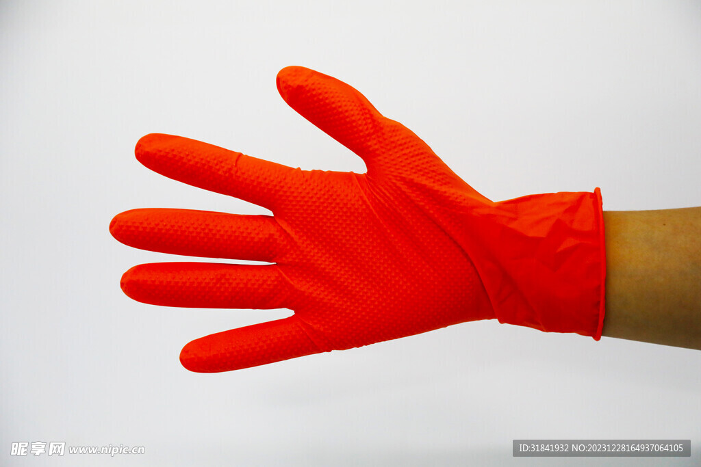 橘色橡胶手套