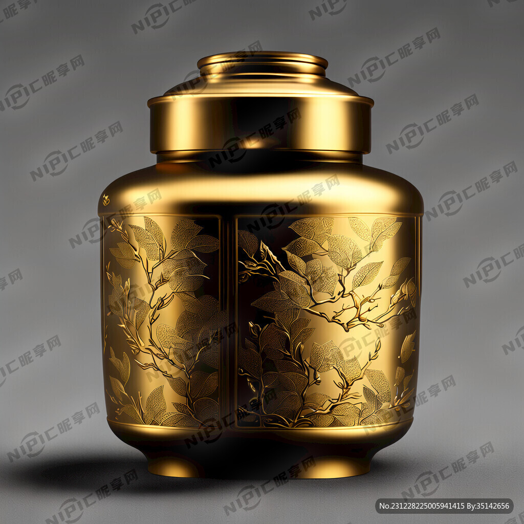 多个金色茶叶罐 摆成造型 京东