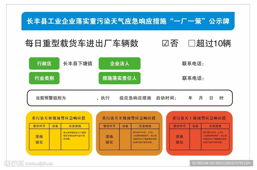 重污染天气 公示牌