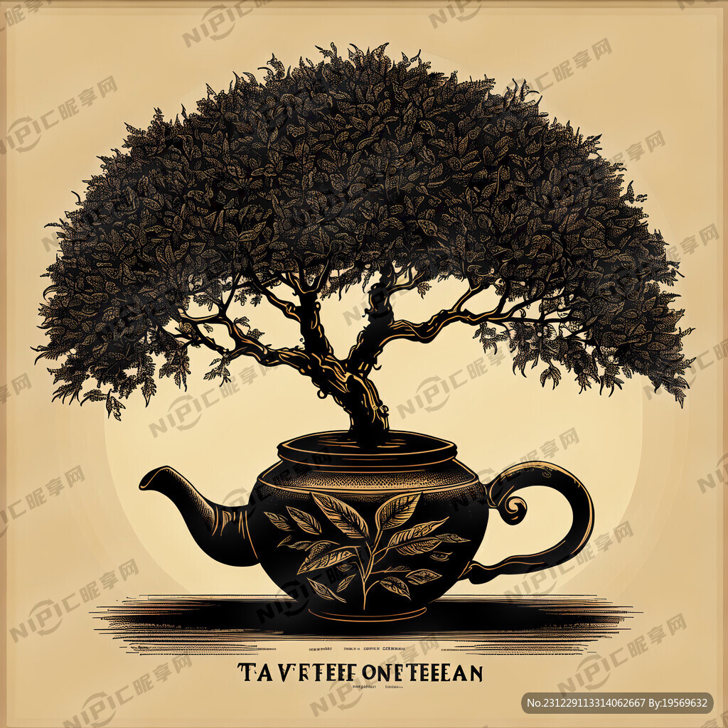 生茶矢量古树茶图