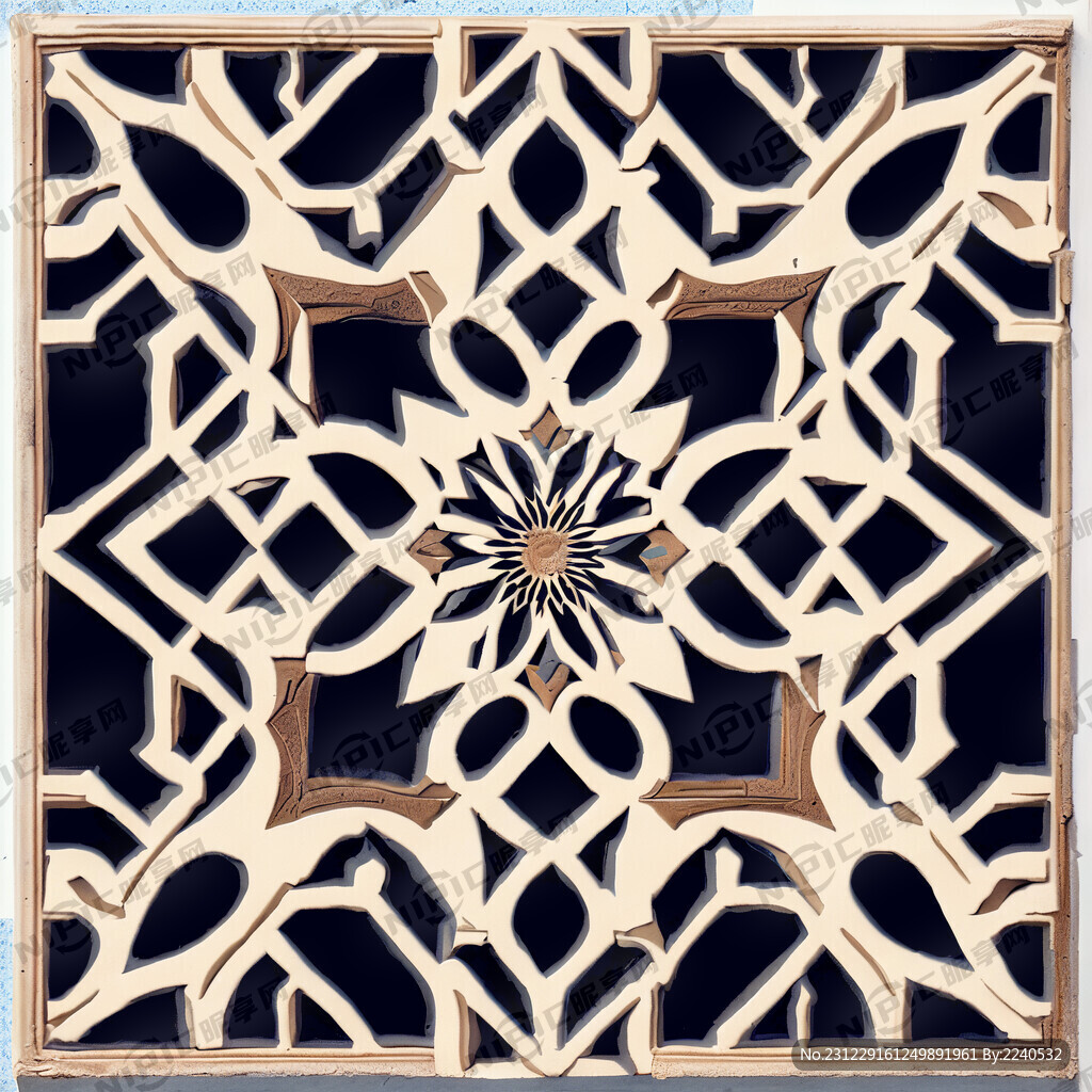 摩洛哥特色几何碎瓦片花纹