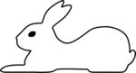 卧坐兔子线稿雕刻图
