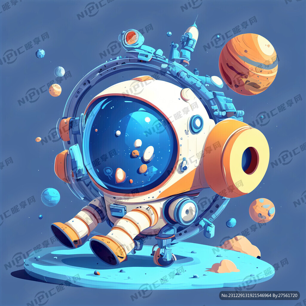 科技 太空 卡通 蓝色