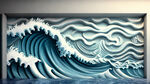 海浪外观的浮雕墙