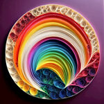 24色，衍纸艺术，彩虹，高清，创意构图