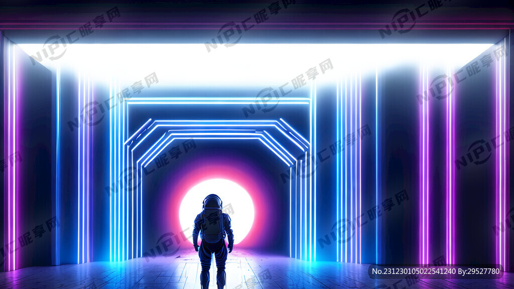 星空之门 科幻 黑红蓝紫色调