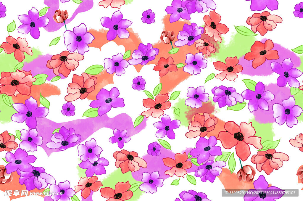 水彩花