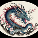 中国龙 盘龙 中国传统龙  中国传统配色 清晰的轮廓  超高清图
