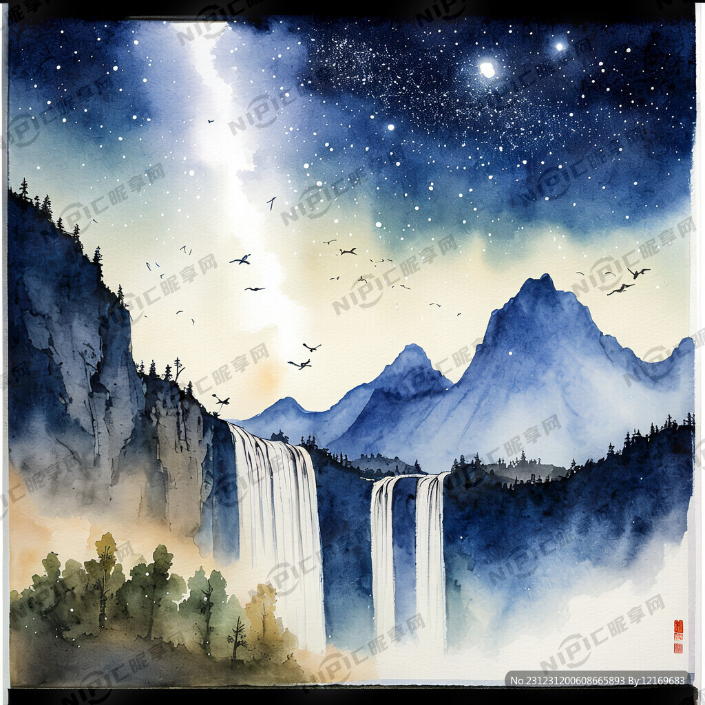 飞流直下三千尺 疑是银河落九天