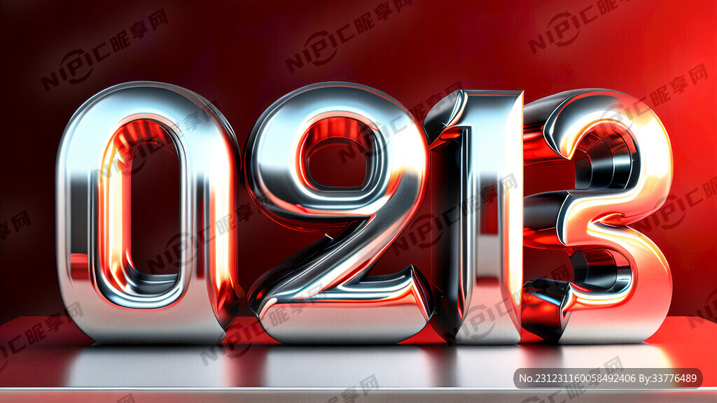 2024数字 不锈钢立体质感
