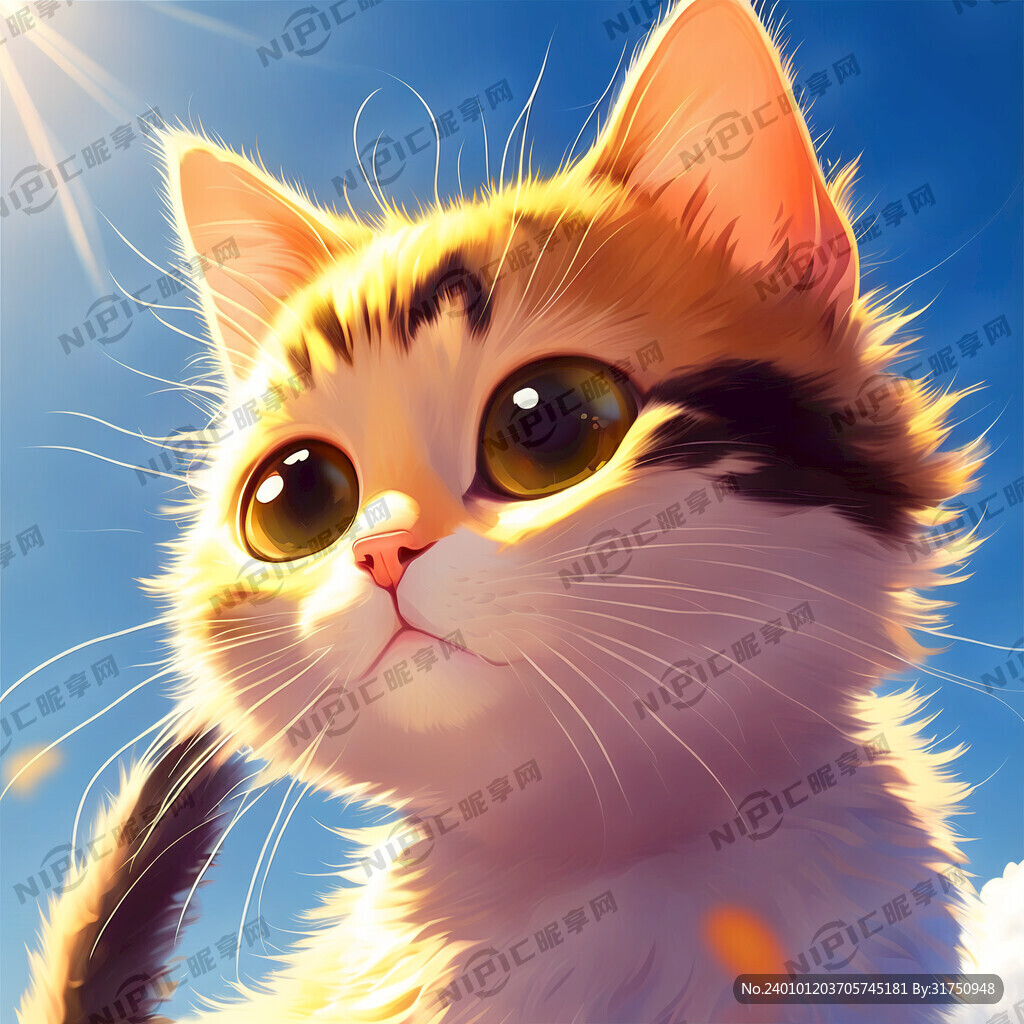 可爱的 漂亮的 卡通猫 励志