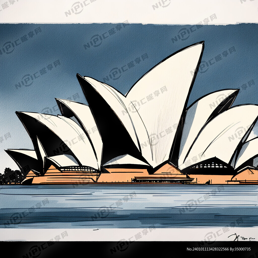 悉尼歌剧院简笔画