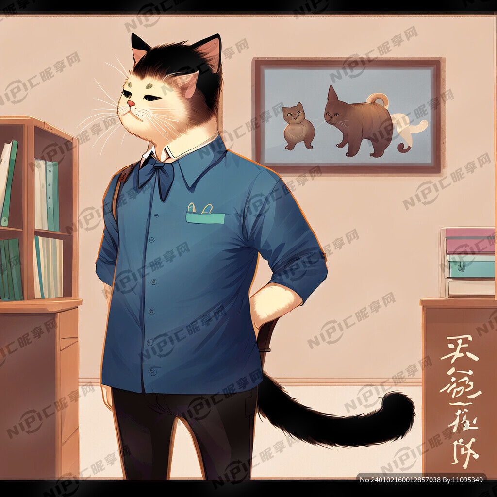 懒猫弓背 办公室 男性 穿衬衣