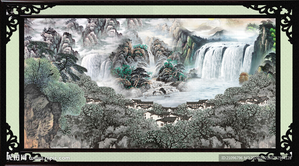 山水瀑布 