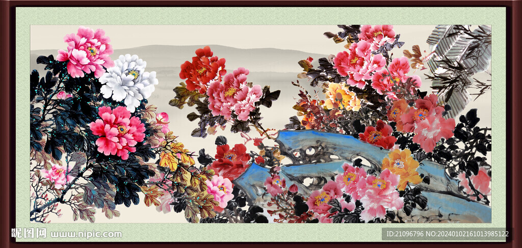 国画牡丹 