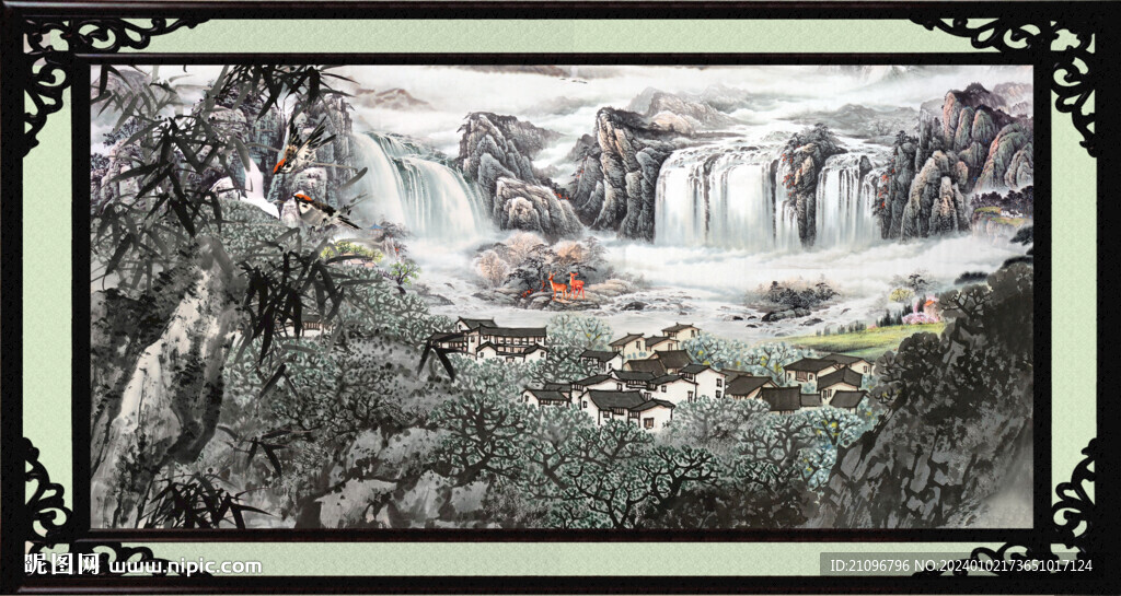 中国画山水画 