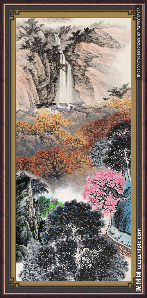 招财山水画