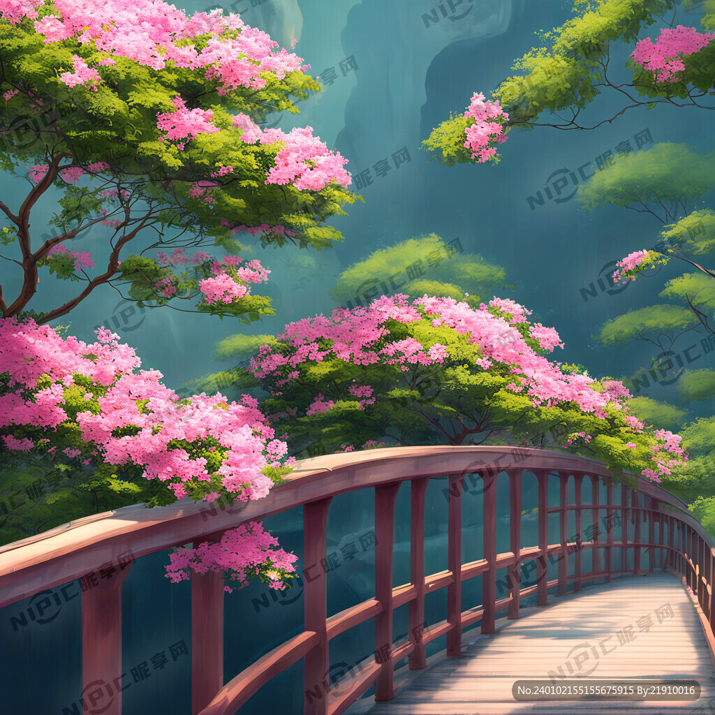 人行天桥上的杜鹃花