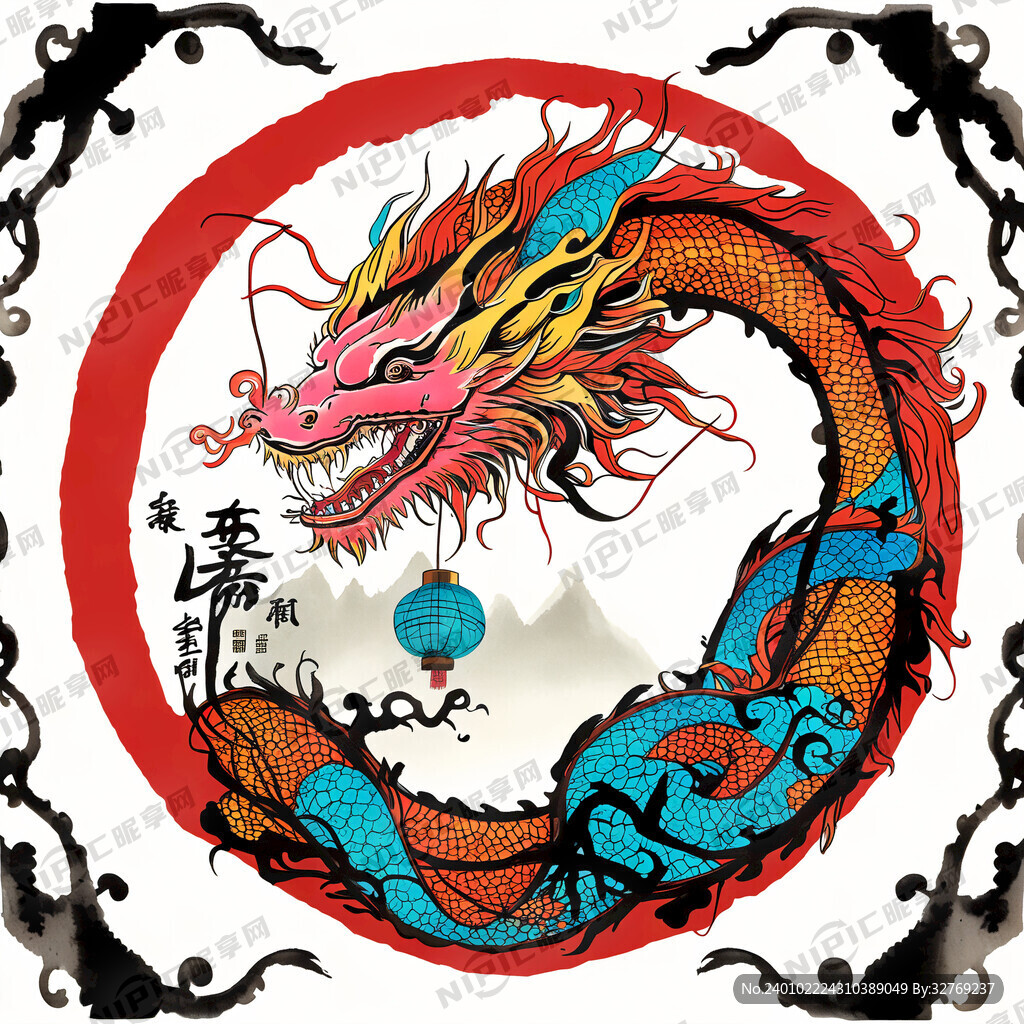 元宵户外卡通龙年造型灯笼