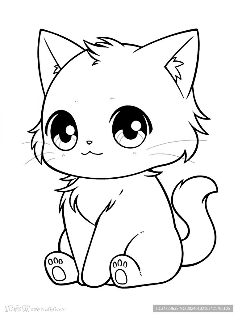 可爱的简笔小猫插画