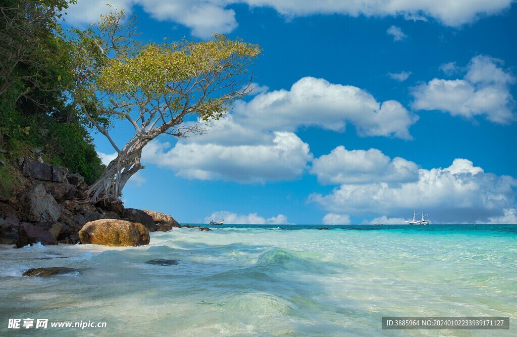 沙滩 海湾 风景图片