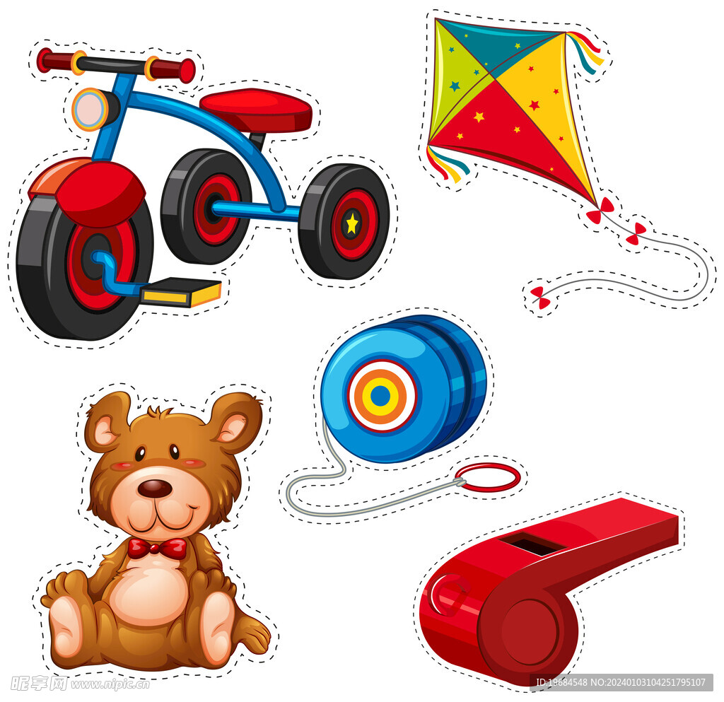 玩具小熊 风筝 自行车 