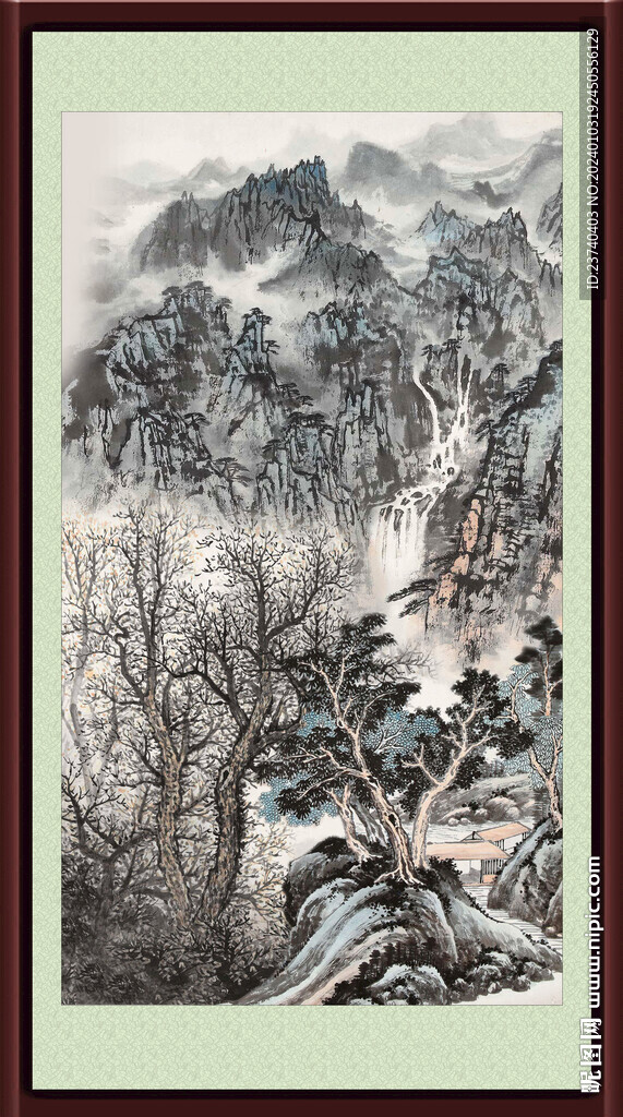 山水竖幅 