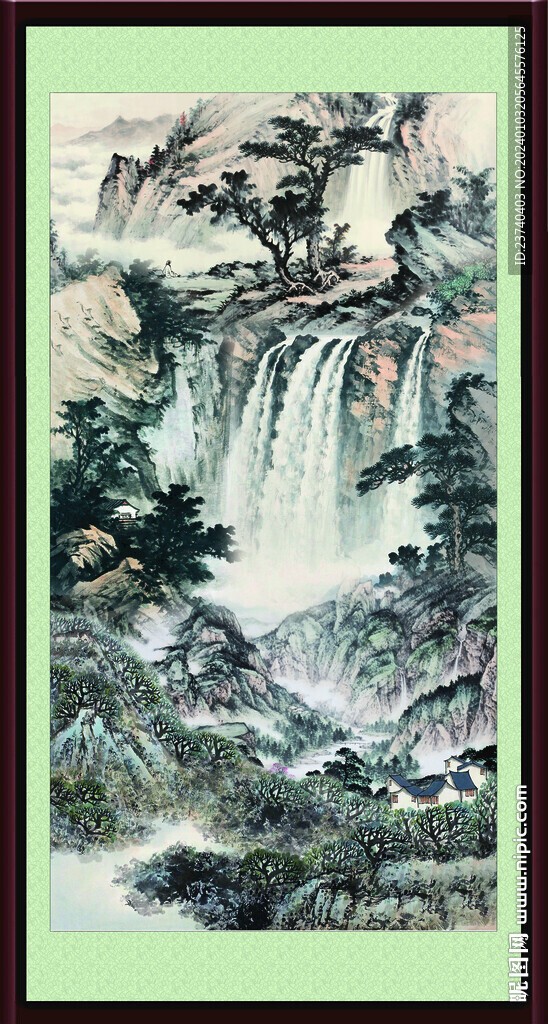 山水竖幅