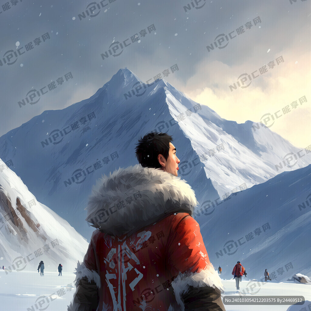 冰雪 冬天景色 活动人员