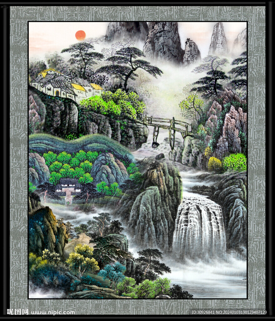 中国画山水 