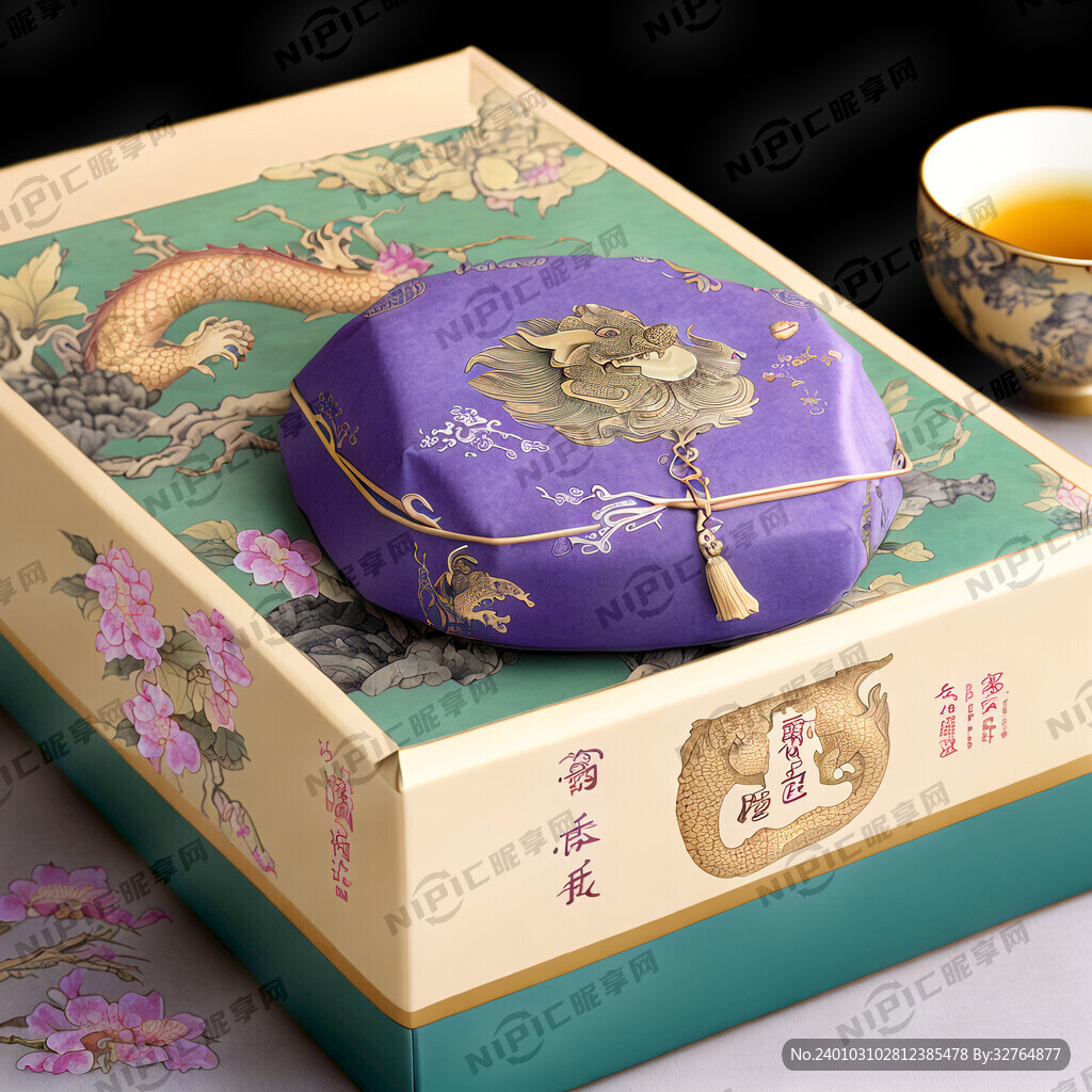 生成一款普洱茶包装 天地盖礼盒