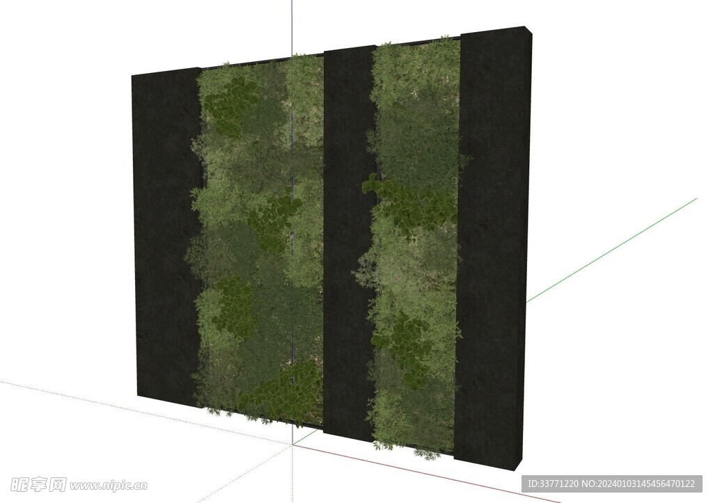 绿色植物墙模型