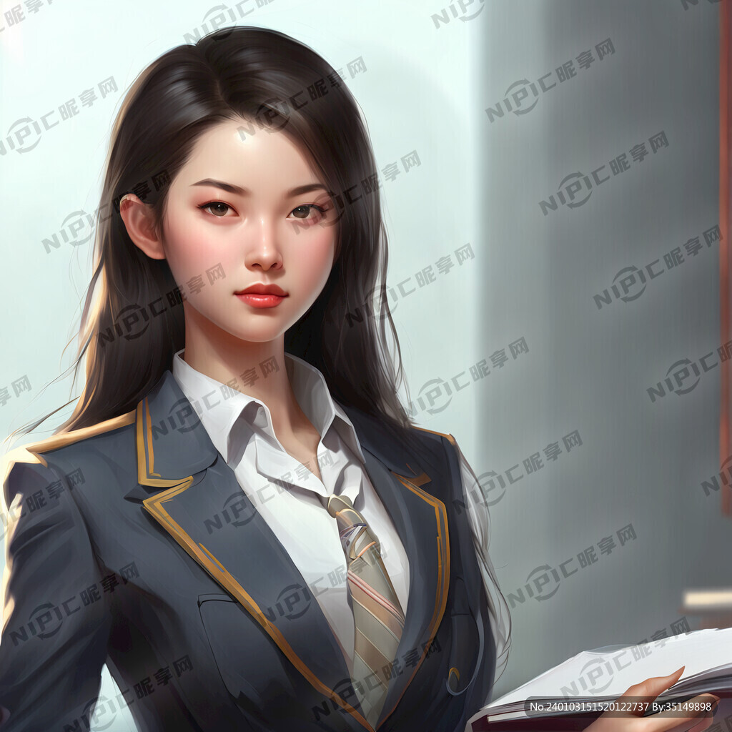 一个穿职业套装的女生