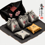 一款茶叶包装袋，龙井茶，中封袋，简约风格，单色，塑料软包装，突出龙井茶三个字