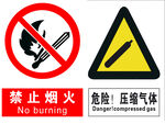 禁止 烟火 气体  标识  