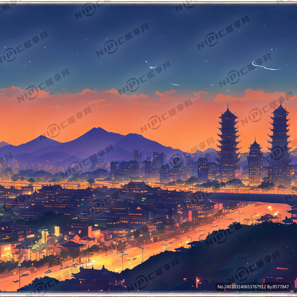宋朝 夜景 繁荣 灯光异彩