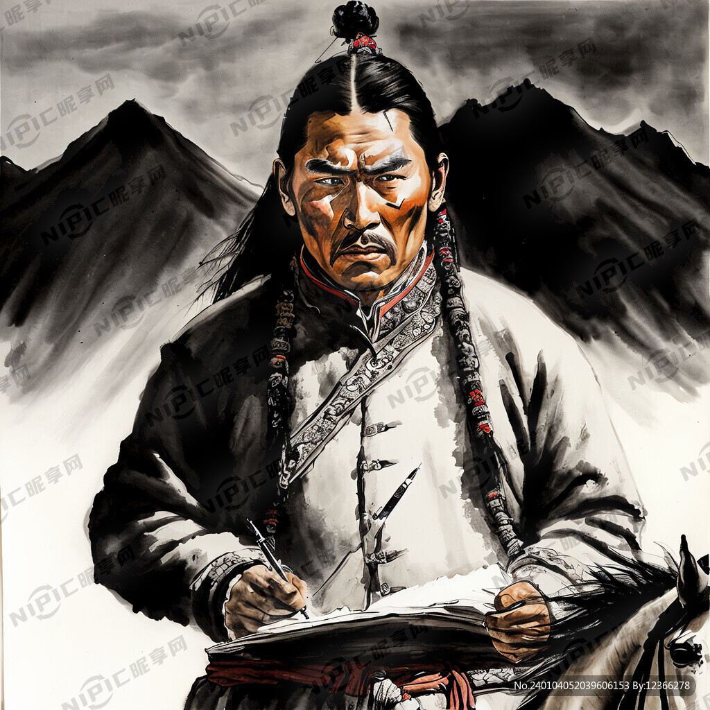 蒙古骑兵 男性 脸部精致 战场