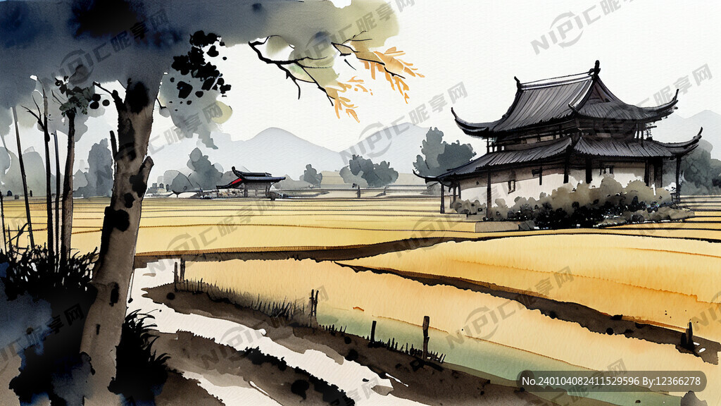古代田园风景 农田