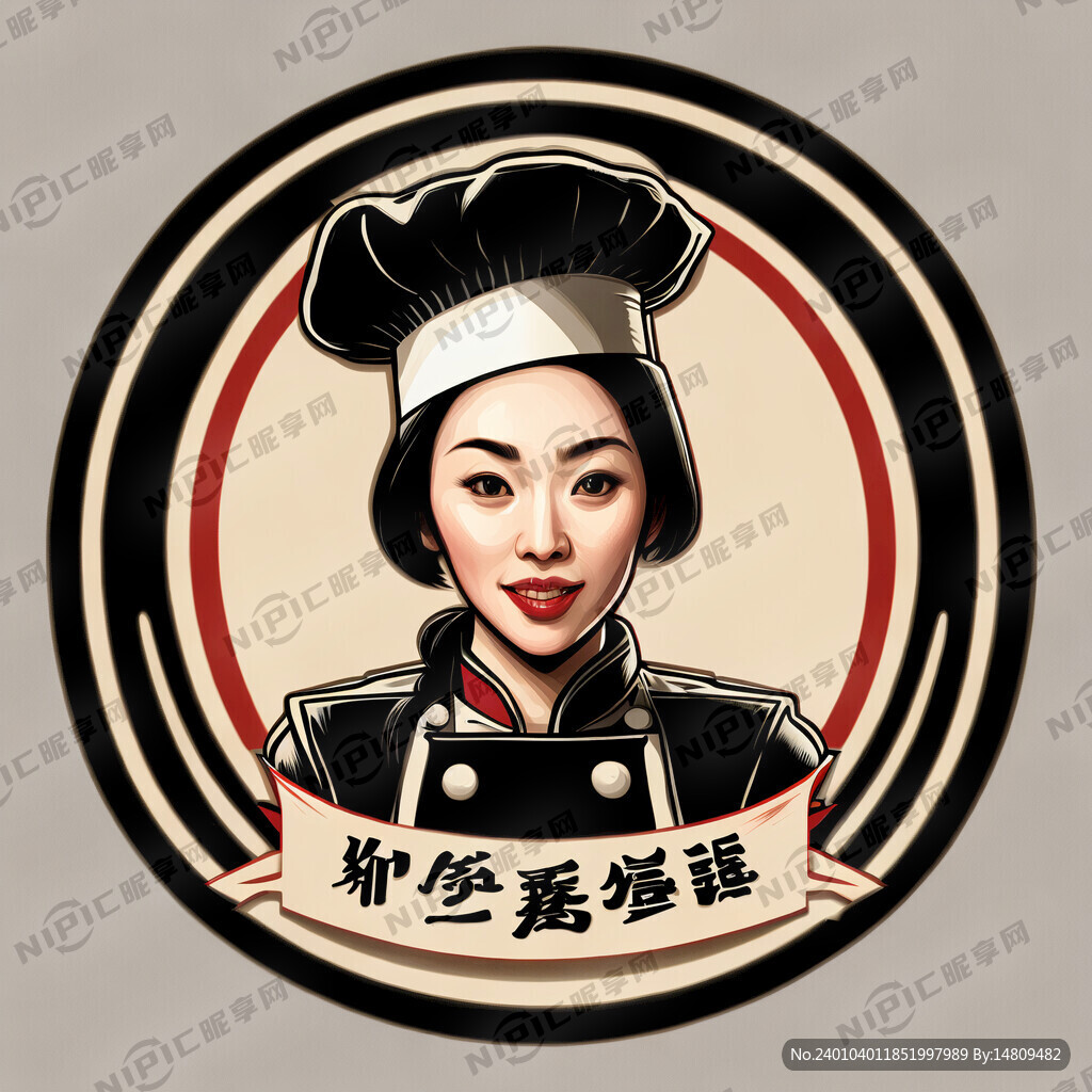 女厨师馄饨标志