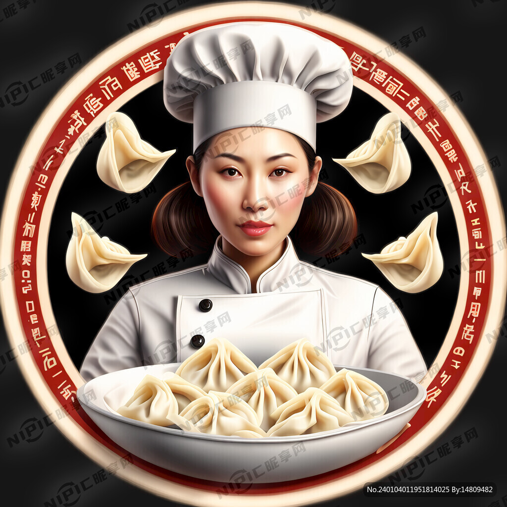 女厨师馄饨标志