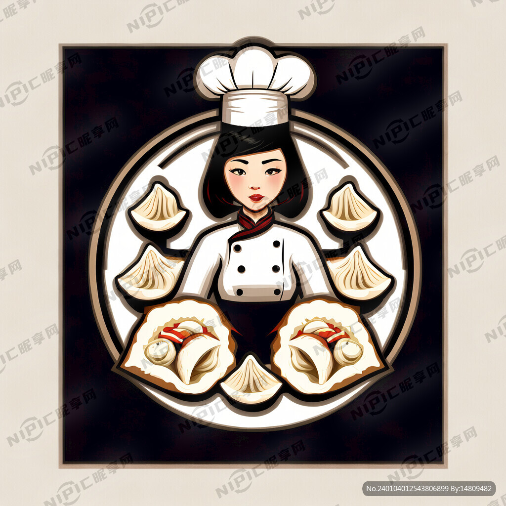 女厨师馄饨标志
