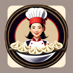 女厨师 馄饨标志