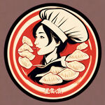 女厨师 馄饨标志